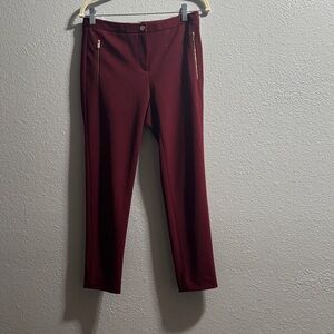 Calvin Klein Burgundy Straight Leg Pants